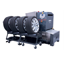 RÄDERWASCHANLAGEN Von der manuellen Befüllung einzelner Reifen bis hin zur automatischen Befüllung von bis zu acht Rädern finden Sie bei uns verschiedene Modelle von Reifenwaschanlagen. Die Räder werden je nach Modell von einem Hochdruckwasserstrahl und zwei zusammenwirkenden Reinigungsmitteln oder mittels Granulat perfekt gereinigt.