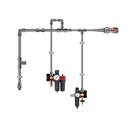 DRUCKLUFT VERROHRUNGSSYSTEM Eine einheitliche Druckluftversorgung sorgt für eine hohe Leistung, Wirtschaftlichkeit und Produktivität Ihres Druckluftsystems. Die Druckluftrohre können rasch und ohne Sonderwerkzeuge installiert werden - einfaches Zusammenstecken der einzelnen Komponenten genügt.